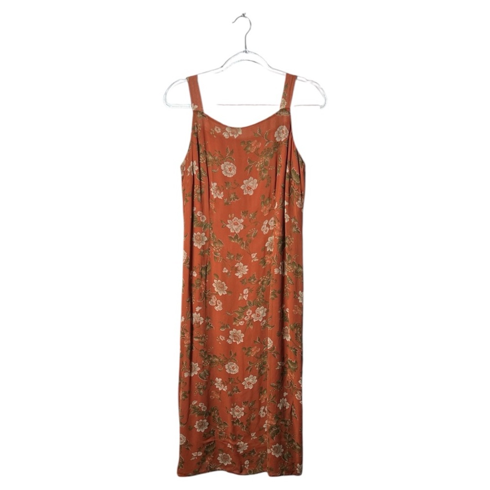 Eddie Bauer orange floral dress size 14p